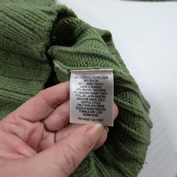 Old Navy Cardigan Sweater Green Long Sleeve Shawl Collar Womens Wool/Rabbit Hair - Picture 6 of 7